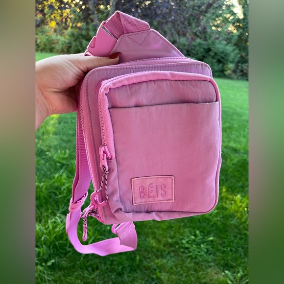 BEIS Handbags - Beis sport sling in berry crossbody purse bag
